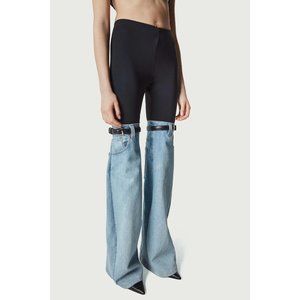 BNWT AUTH COPERNI Women's Blue Denim Hybrid Flare Pants Jeans FR 36 MSRP